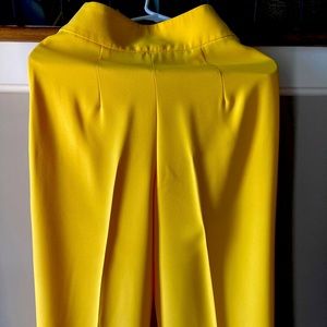 ZARA Yellow Super High Waist Wide-Leg Capri Pants